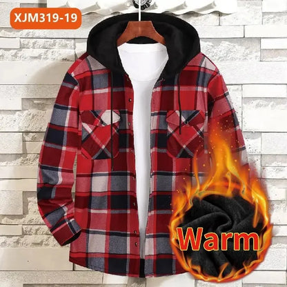 Thickened Flannel Plaid Hoodie