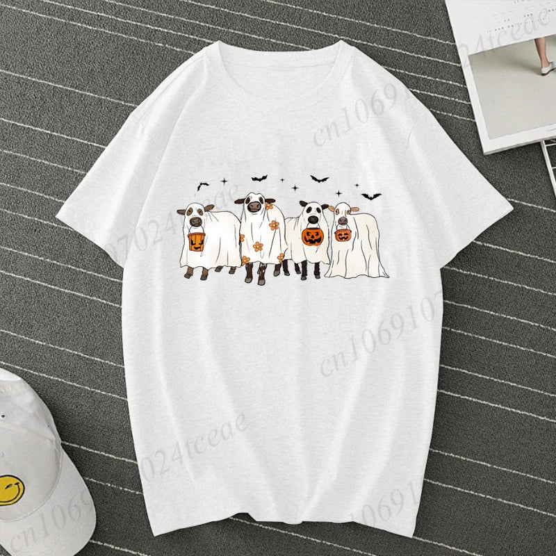 Cow Halloween Print Women's T-Shirt