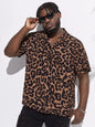 Summer Beach Leopard Pattern Print Men's Button Up Shirt