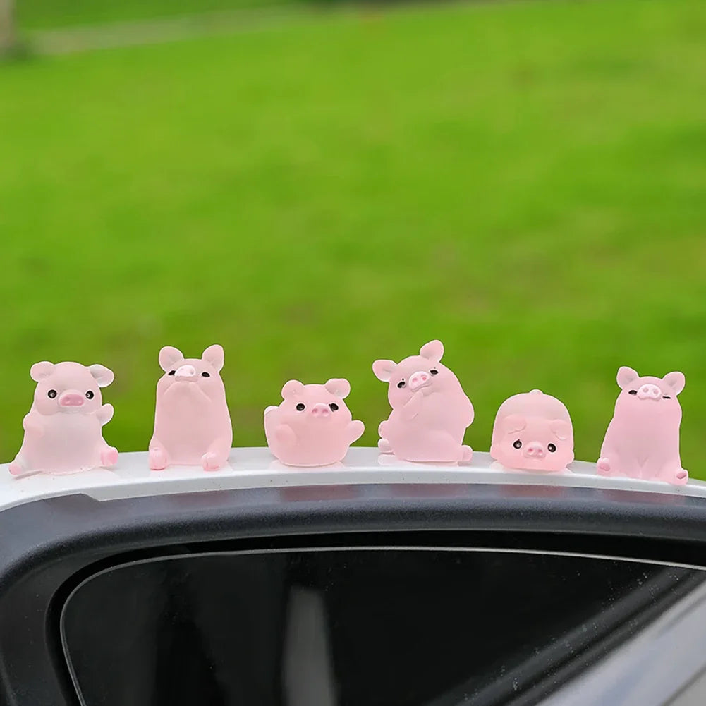 Car Center Console Resin Pink Pig Ornaments