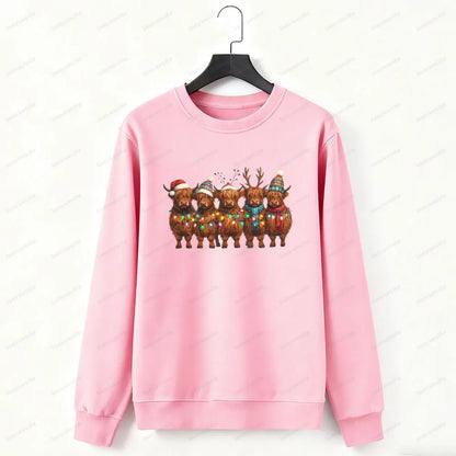 Christmas Highland Cow Hoodie
