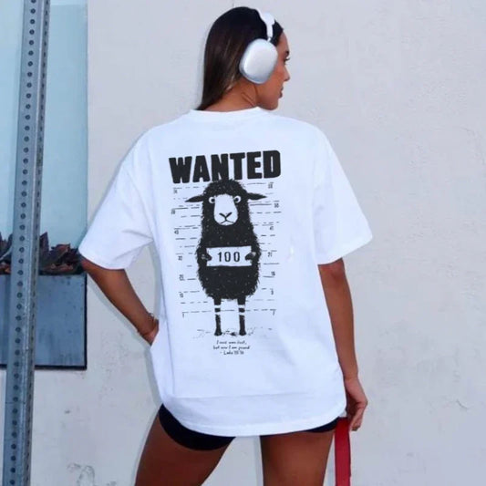 "Wanted Sheep" Back Print T-Shirt