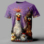 Goofy Chicken T Shirt,  Frazzled Chicken Print Design