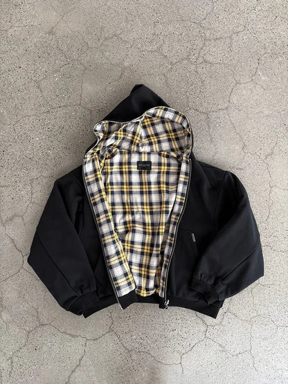 New American style plaid pattern oversized hoodie
