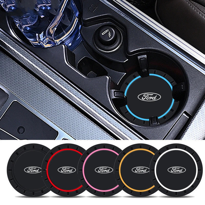 2pcs Car Coaster, Anti-slip Pad Accessories For Ford