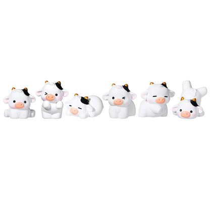 3/6PCS Adorable Mixed Resin Cow Miniatures