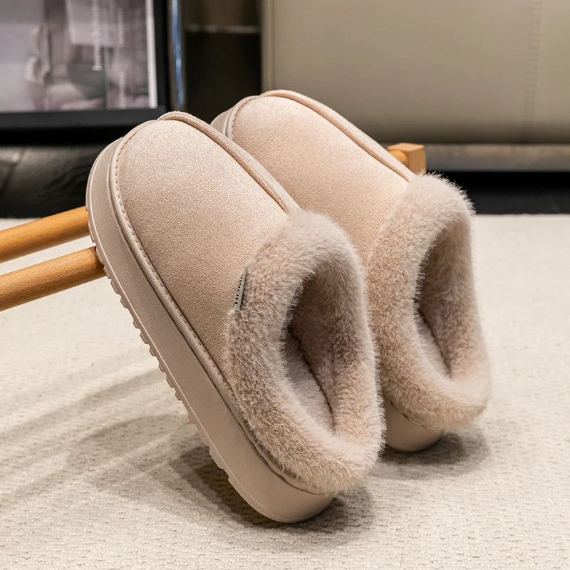 New Fluffy Winter Slippers with Thick Sole for Indoors