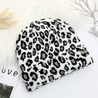 Leopard Print Jacquard Brimless Casual Hat