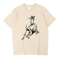 Running Horse Pattern Printed T-shirt