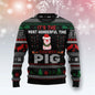 Cute Pig Graphic Christmas Sweater