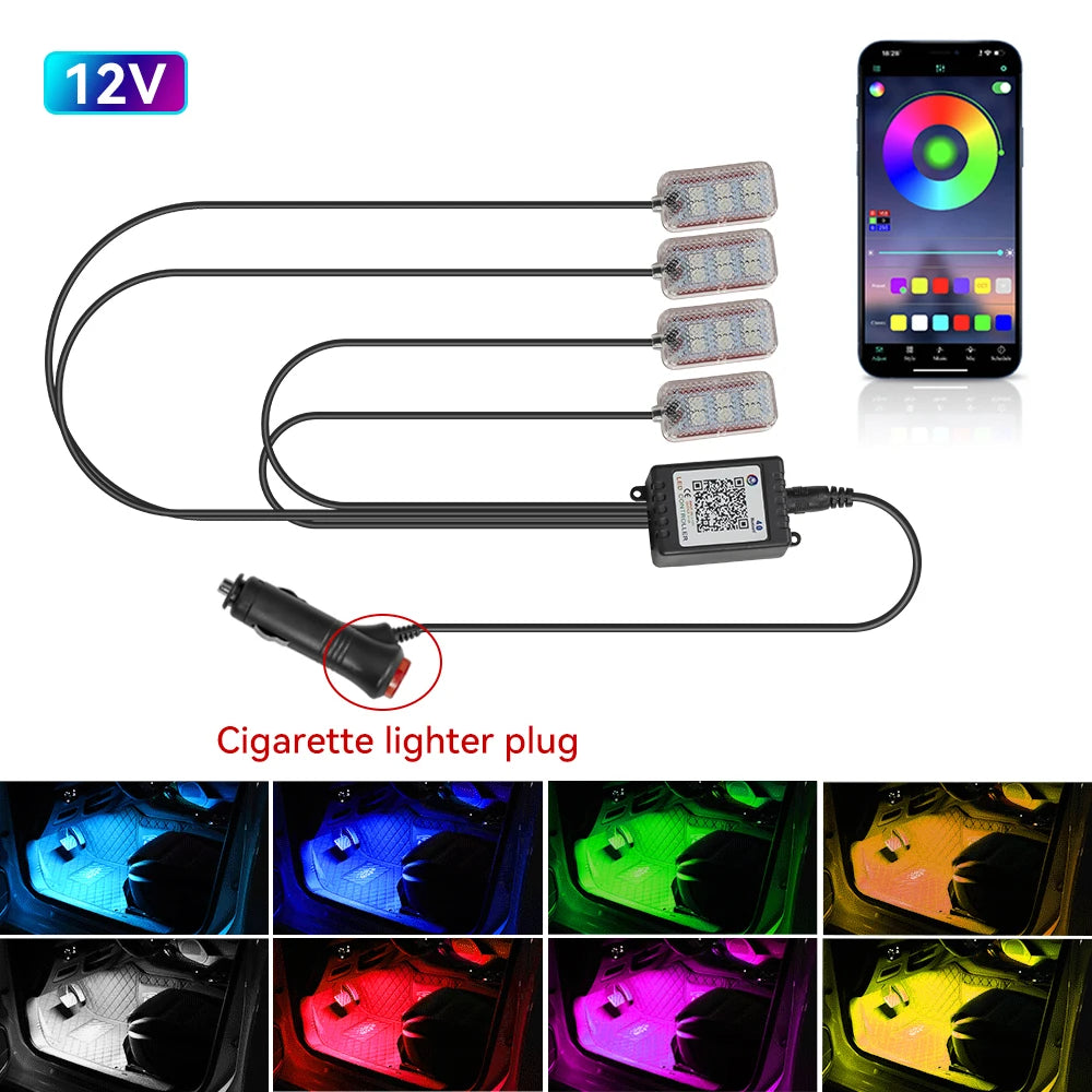 Car Led Interior Ambient Light Kit