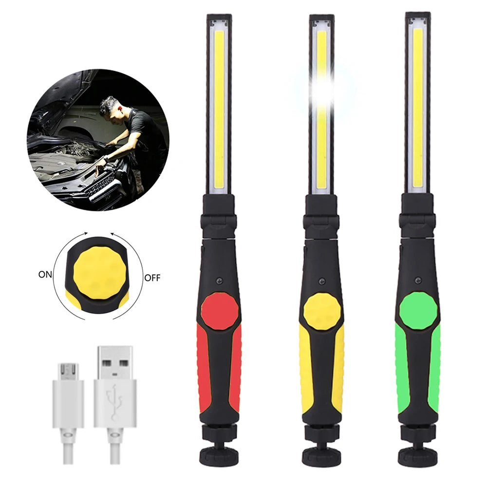 LED Work Folding Flashlight with Magnetic Base