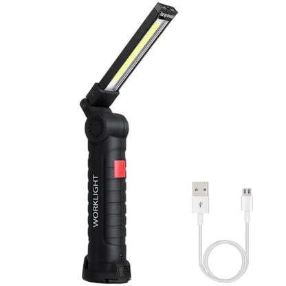 LED Flashlight, Rechargeable Work Light With Hanging Hook & Magnet