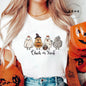 Women's T-shirt, Casual Halloween Chick or Treat Print T-shirt