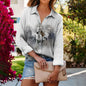 Women's 3D Horse Print Full-Body Long Sleeve Shirt