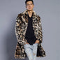 Luxury Men's Leopard Print Suit Overcoat