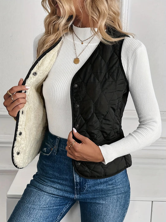 Women's Warm Lined Jacket, Winter Clothing Women's Vest
