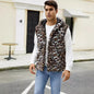 Winter Men's Leopard Casual Trendy Sleeveless Hooded Faux Fur Vest