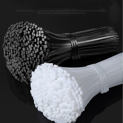 1000/100Pcs Nylon Cable Ties