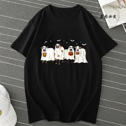 Cows Halloween Print Women's T-Shirt
