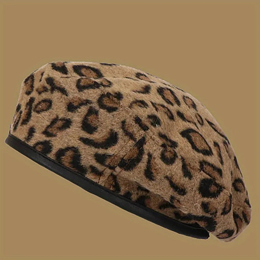 Leopard Print Retro Beret