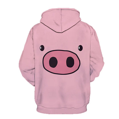 Cute Cartoon Big Pig Face/Snout Hoodie