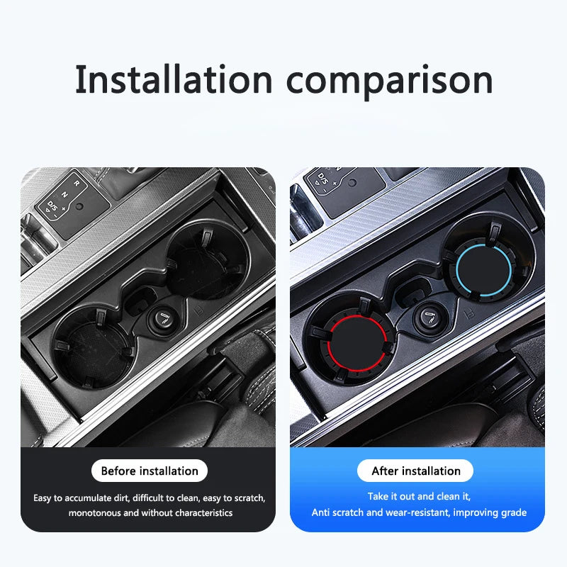 2pcs Car Coaster, Anti-slip Pad Accessories For Ford