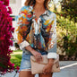 Women's 3D Horse Print Full-Body Long Sleeve Shirt