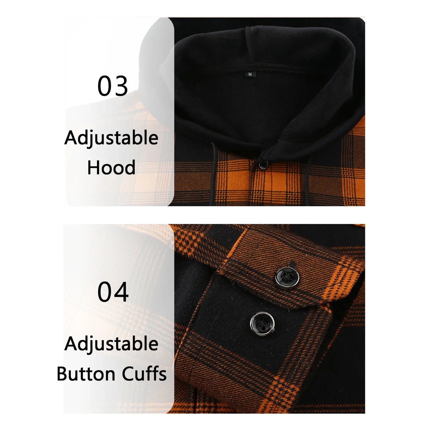 Thickened Flannel Plaid Hoodie