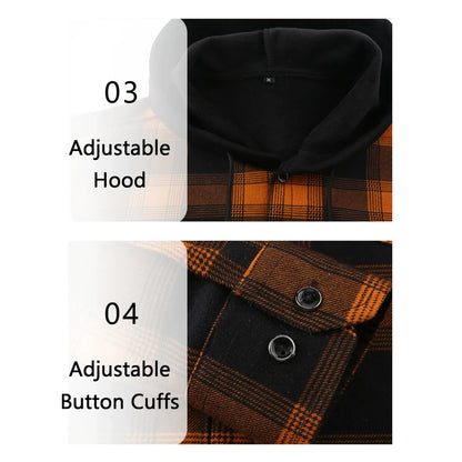 Thickened Flannel Plaid Hoodie