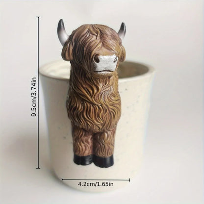 Highland Cow Figurine Statue Home Decoration