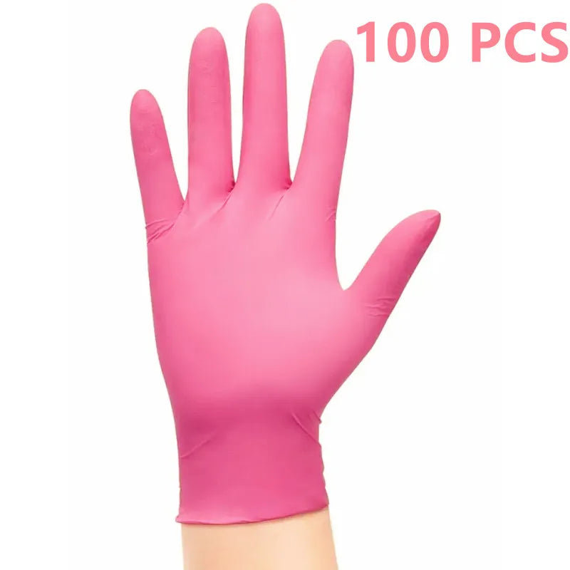 20/50/100PCS Pink Nitrile Gloves Disposable Gloves