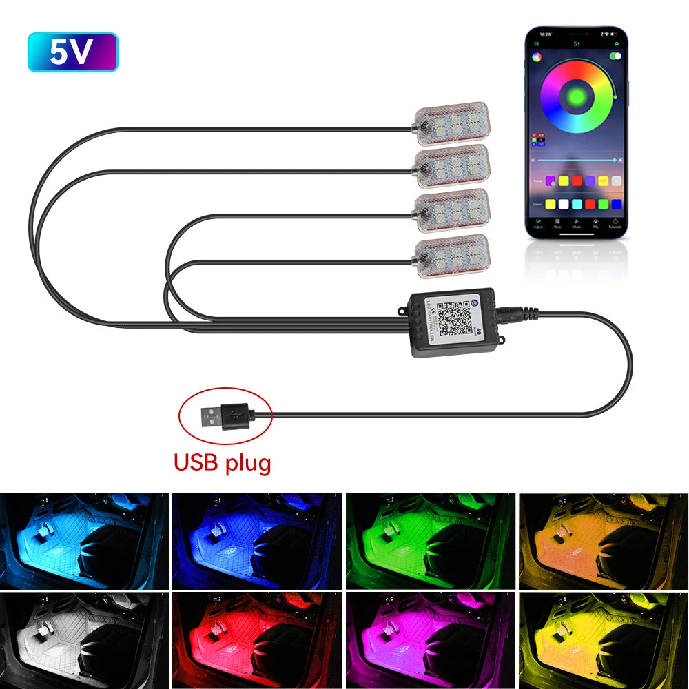 Car Led Interior Ambient Light Kit