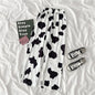 Summer Vintage Cow Print High Waist Trousers