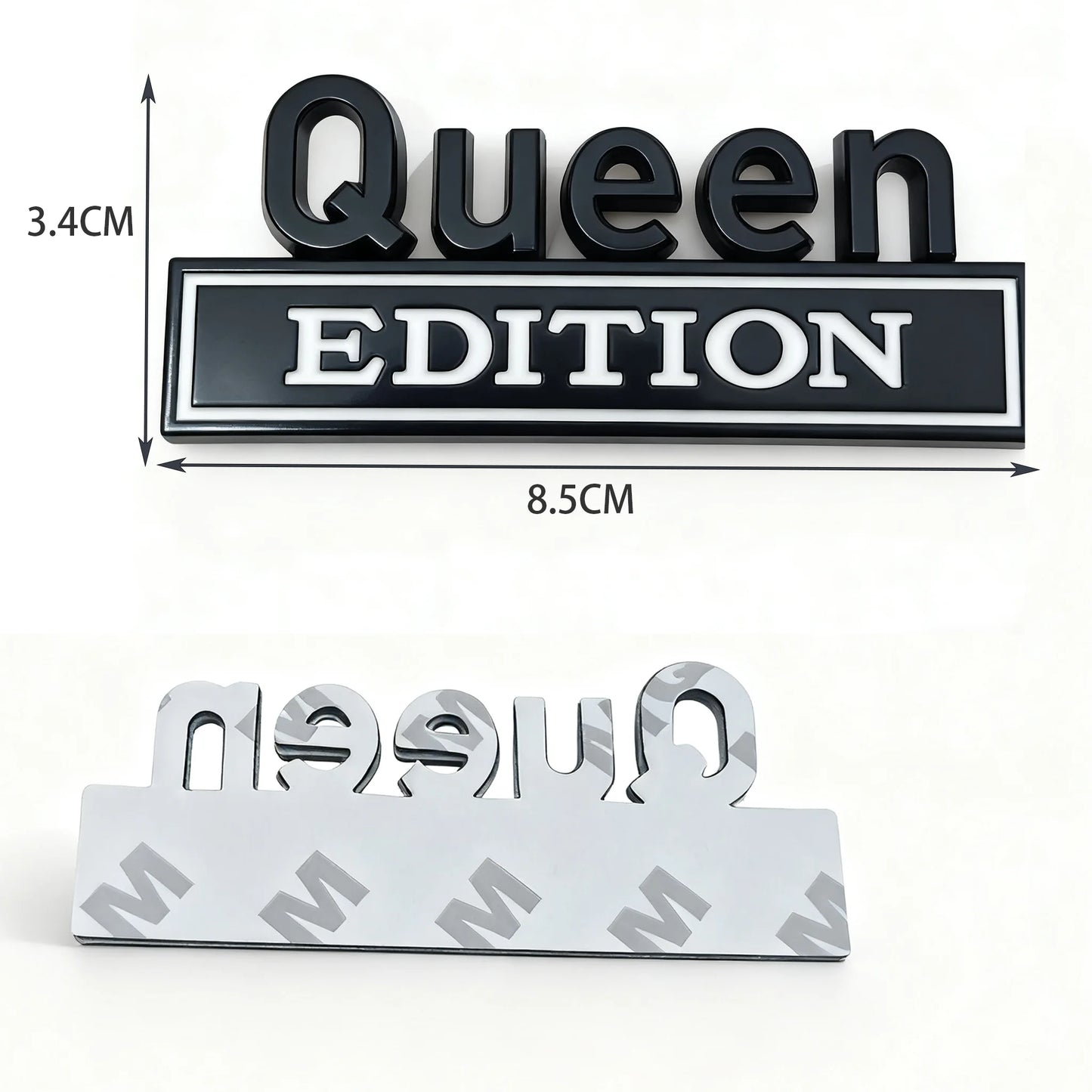1/2PC QUEEN EDITION 3D Metal Chrome Car Styling Decals Sticker
