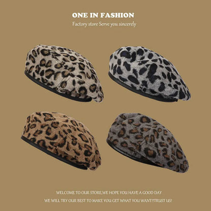 Leopard Print Retro Beret