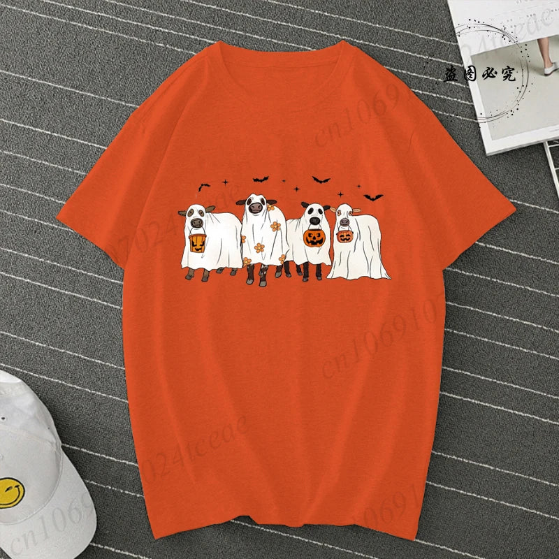 Cow Halloween Print Women's T-Shirt