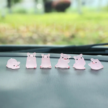 Car Center Console Resin Pink Pig Ornaments