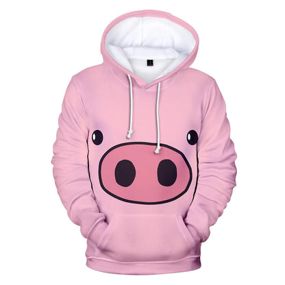 Cute Cartoon Big Pig Face/Snout Hoodie