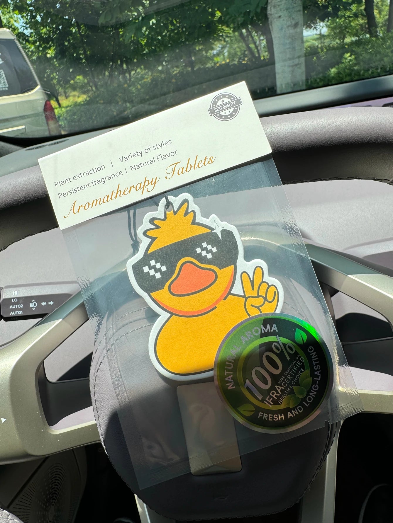 Funny and Cute Duck Wearing Sunglasses Style Car Air Freshener