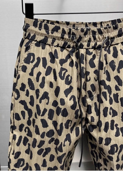 Leopard Print Casual Style American Fashion Trousers