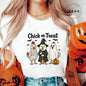 Women's T-shirt, Casual Halloween Chick or Treat Print T-shirt