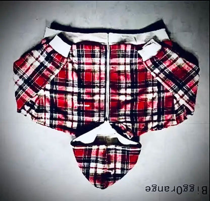 New American style plaid pattern oversized hoodie