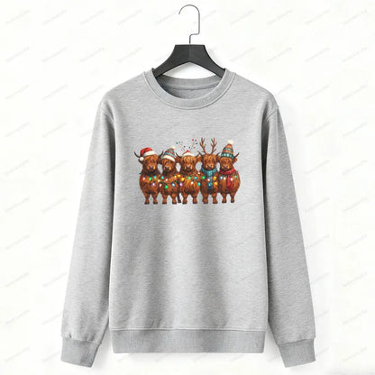 Christmas Highland Cow Hoodie