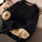 Trendy Fleece Lined Thickened Hoodless Woman's Sweatshirt