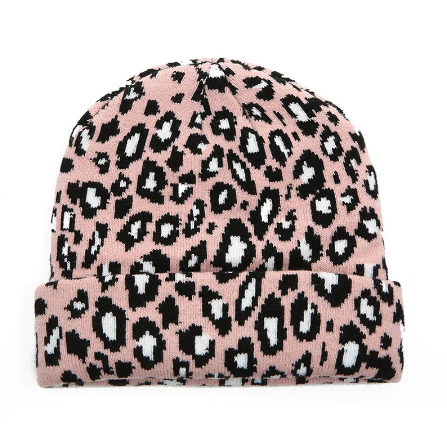 Leopard Print Jacquard Brimless Casual Hat