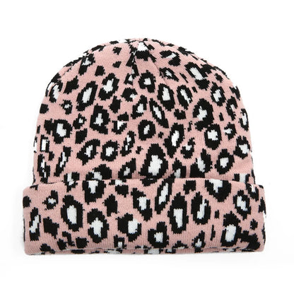Leopard Print Jacquard Brimless Casual Hat