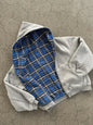 New American style plaid pattern oversized hoodie
