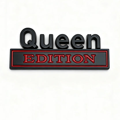 1/2PC QUEEN EDITION 3D Metal Chrome Car Styling Decals Sticker