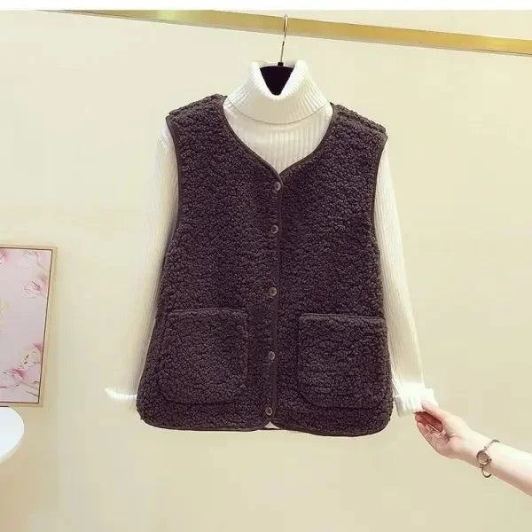 New Winter Women's Sheep Velvet Vest Jacket
